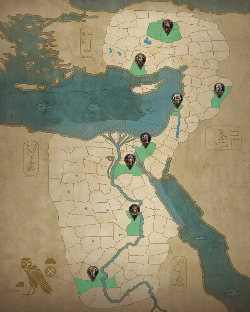 mapa kampanii total war pharaoh